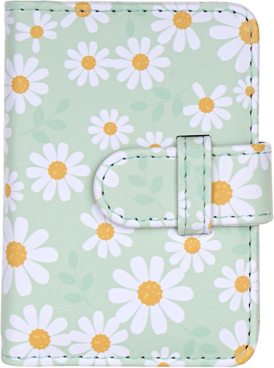 Mini fotoalbum 2 x 3 inch - Groene madelief - 28 vakken - Voor instant foto's en Kpop kaarten - ShopVlot
