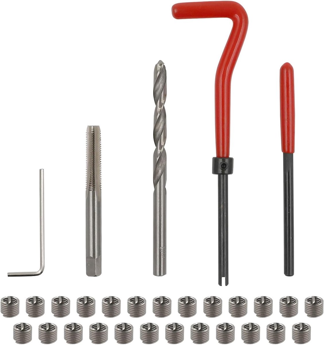 Draadherstelset 30 stuks - M6 x 1mm - Hoogwaardige staal - Sterkere schroefdraad herstellen - ShopVlot