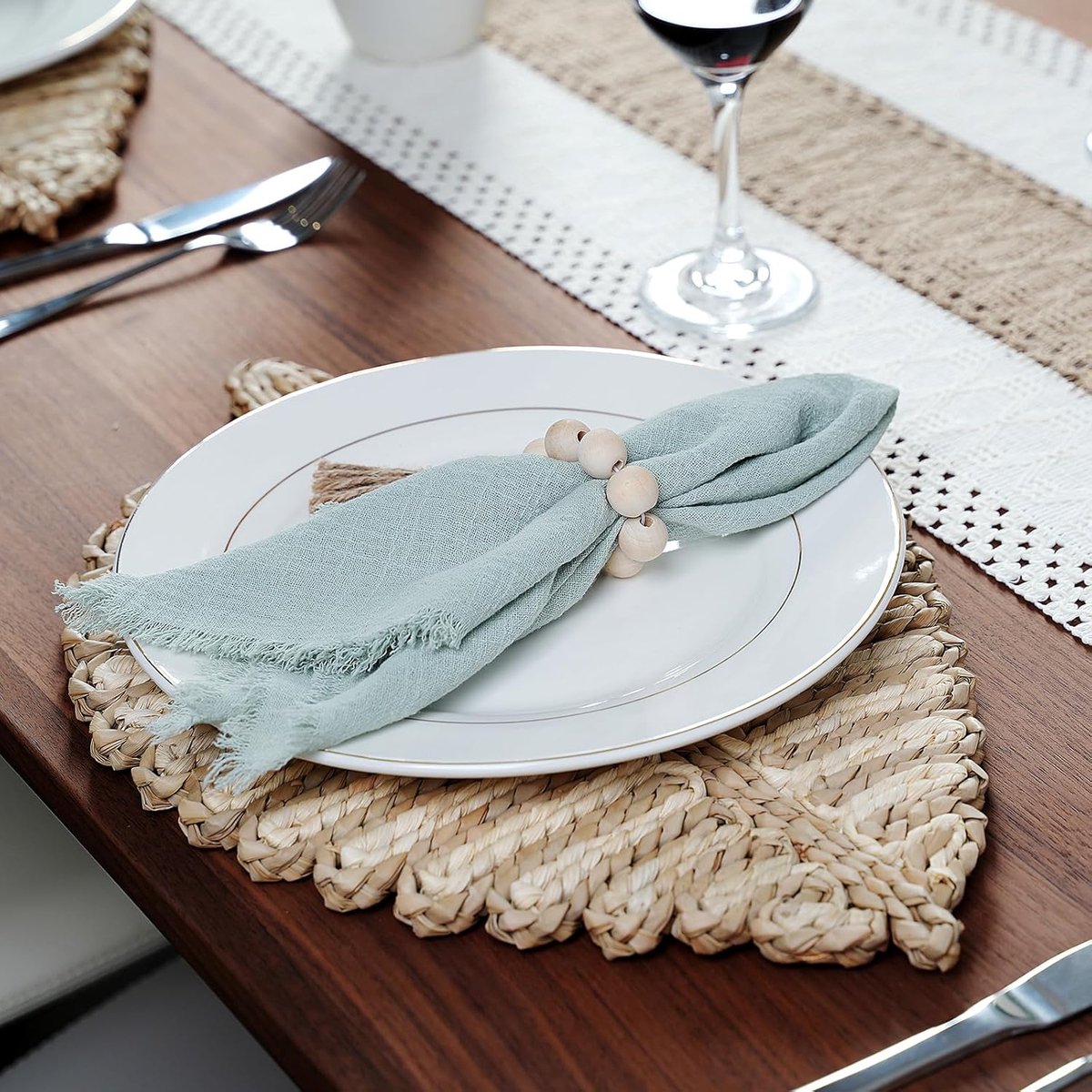 Placemat set van 6 - natuurlijke bladvorm - handgemaakt - brengt rustgevende geur aan tafel - ShopVlot