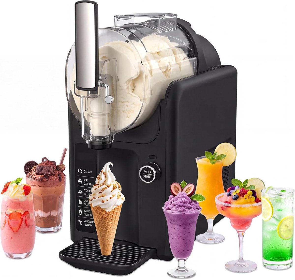 Slush-machine met 6 programma's - compact - eenvoudig te gebruiken - geniet van verfrissende slush - ShopVlot