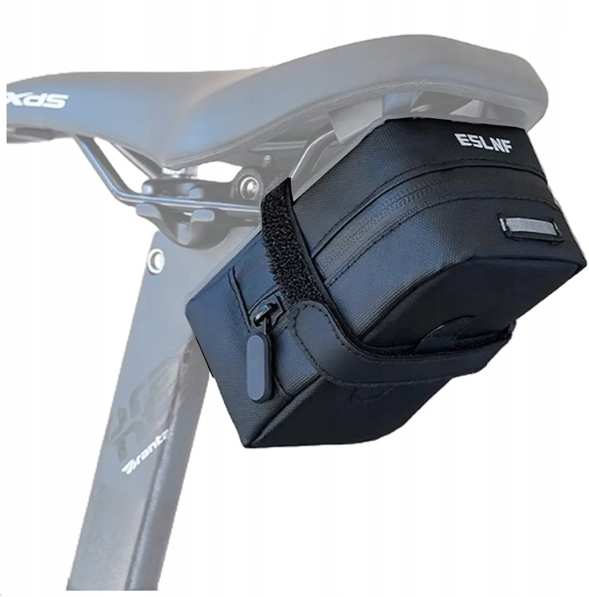 Merkloze waterdichte fietstas onder het zadel, 1L, zwart
