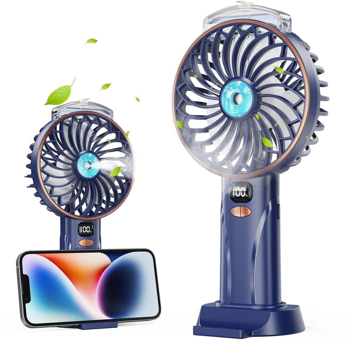 Handventilator met sprayfunctie - 4000mAh oplaadbare tafelventilator - 5 standen - ideaal voor reizen - ShopVlot
