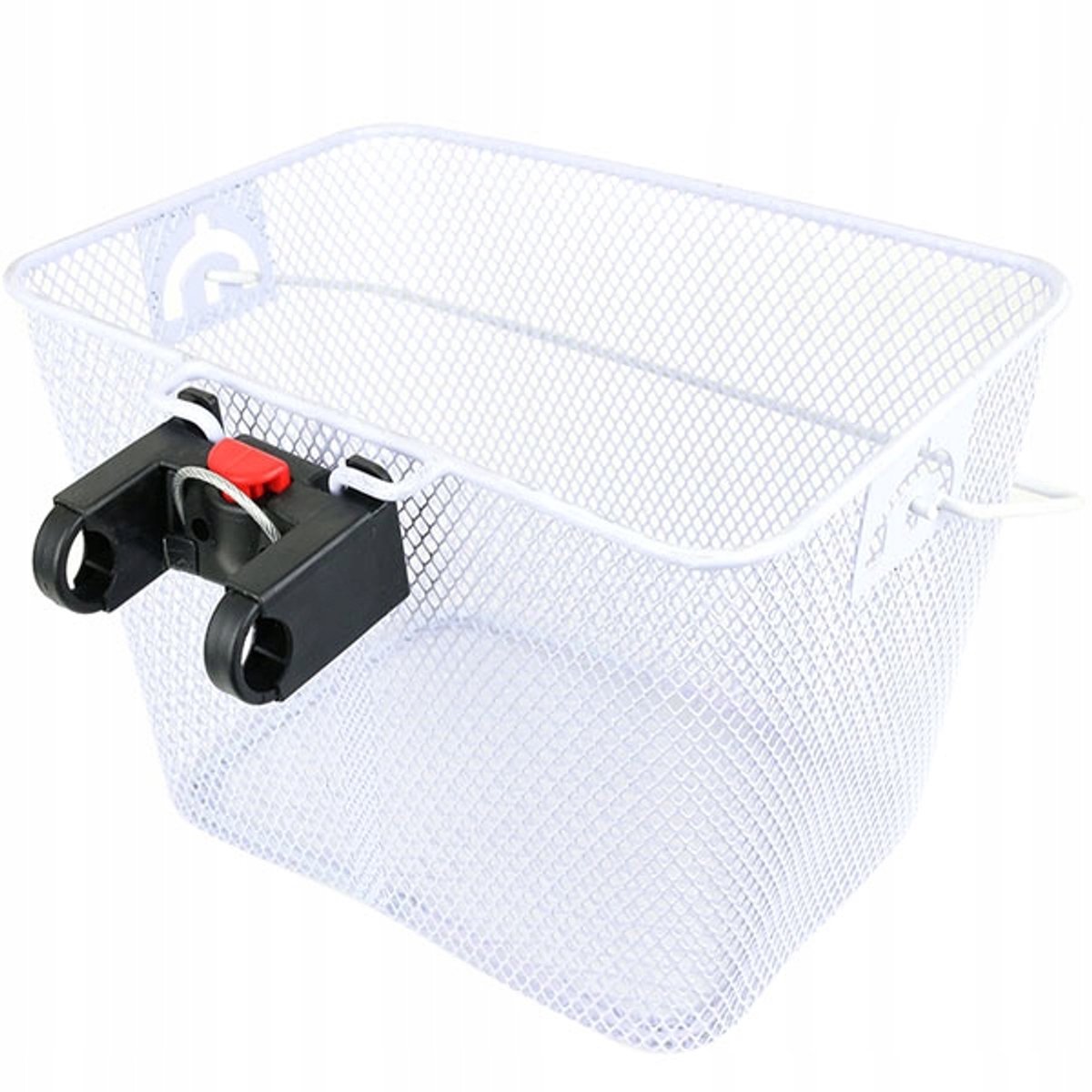 Wit Fietsmand met Handvat - Kliksysteem - Wit