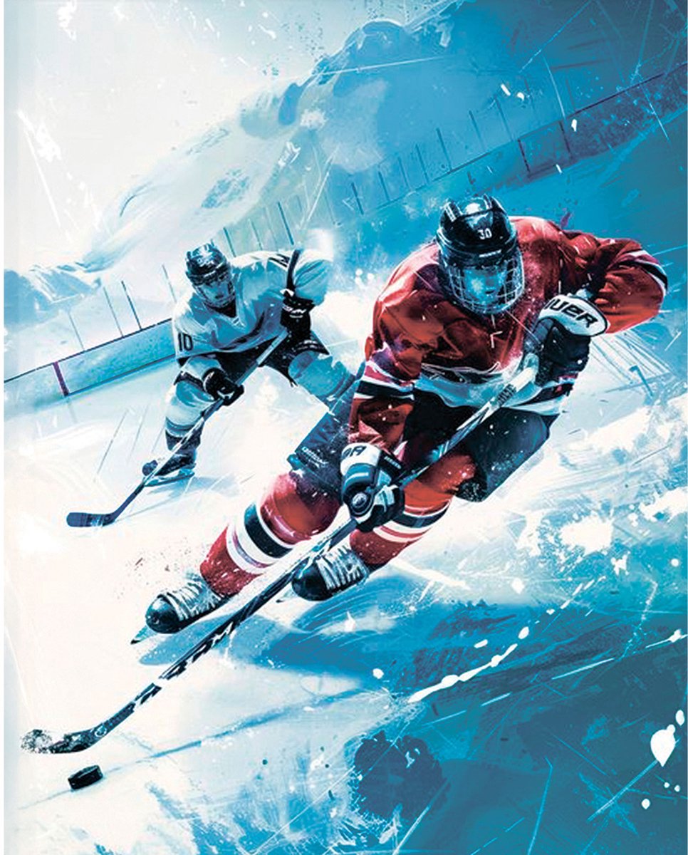 Diamant Schilderset 40x50 cm - Hockeyspeler - Compleet met Frame