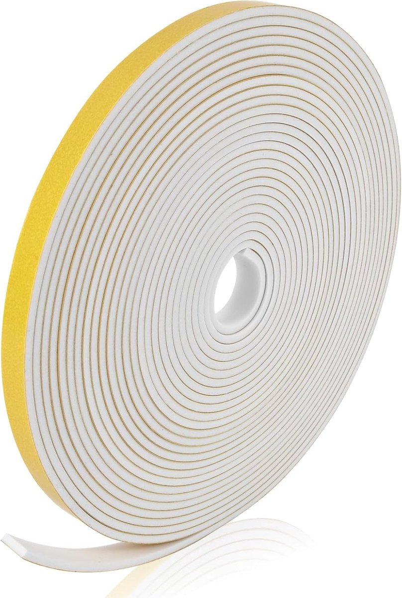 Foam afdichtband 10 m x 12 mm x 3 mm - hoge elasticiteit - zelfklevend - geluiddemping - SnelShoppen