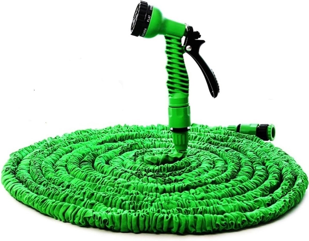 Tuinslang Flexibel - Intrekbare Slang Uitrekbare Tuinslang - Tuin Besproeien - Klitvrij en Lekvrij - Tot 60 Meter - Blauw/Groen – foto 5