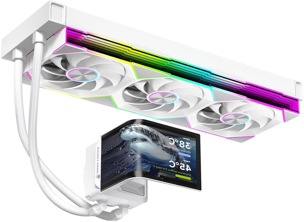 Waterkoeler - CPU Koeler - Computerkoeling - AMOLED Scherm - 360mm - Zwart