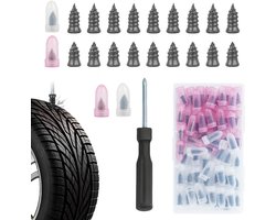 Bandenreparatieset - Nagels Schroeven - Snel Banden Plakken - Duurzame Rubberen Plug - 60 Stuks - Zwart