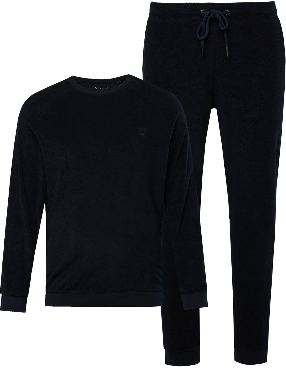 JP 1880 - Heren - Pyjama Buik-Fit thermo-materiaal shirt met lange mouwen - Navy blauw - Maat 5XL