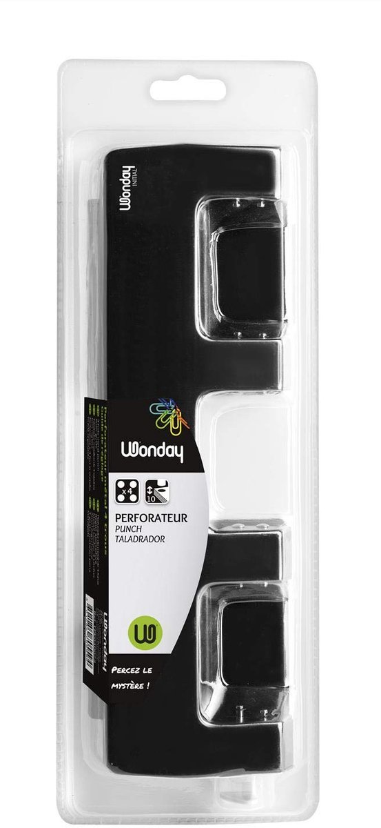 Perforator 4 gaten - metalen uitvoering - voor 20 vellen - met geleider - SnelShoppen