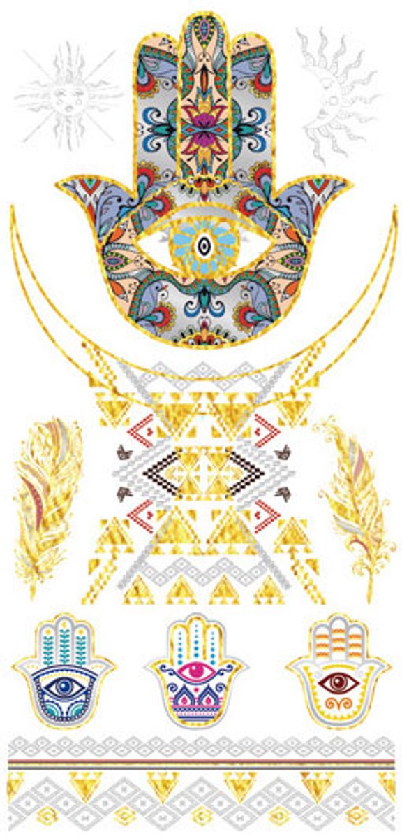 Tijdelijke tattoo sieraad mystic hamsa enkel 3 dagen