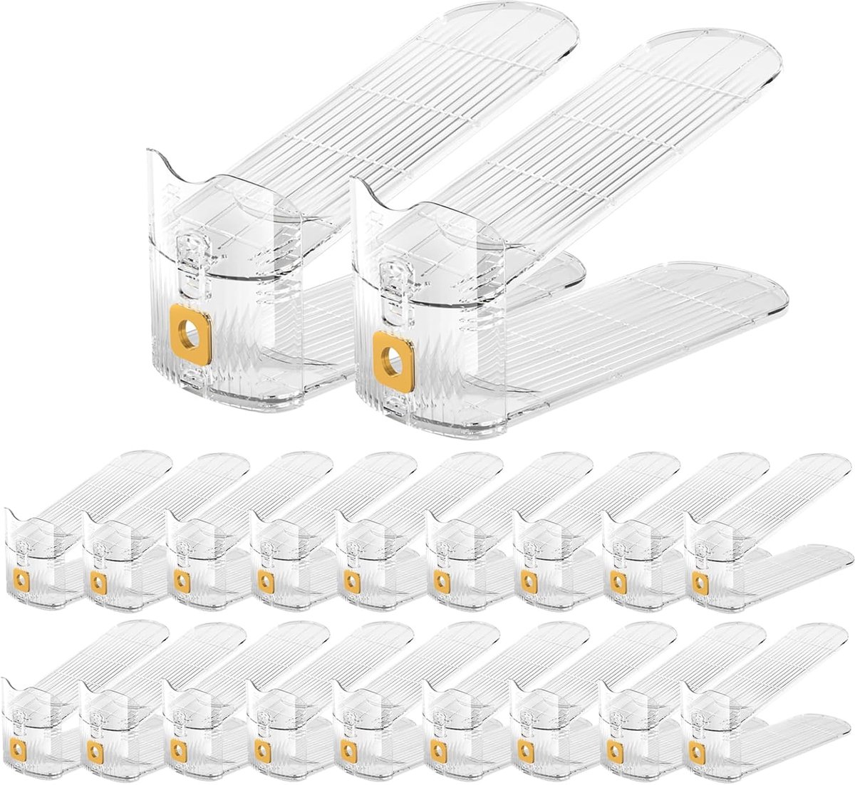Schoenenorganizer 20pcs - Verstelbare schoenhouder - Transparant - Ruimtebesparend voor binnen - SnelShoppen