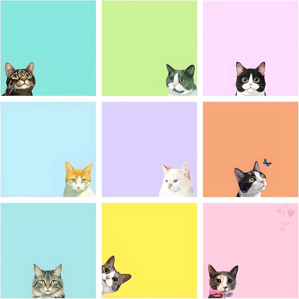 Plaknotities katten 450 vellen - schattige katten - sterk hechtend - ideaal voor notities - SnelShoppen