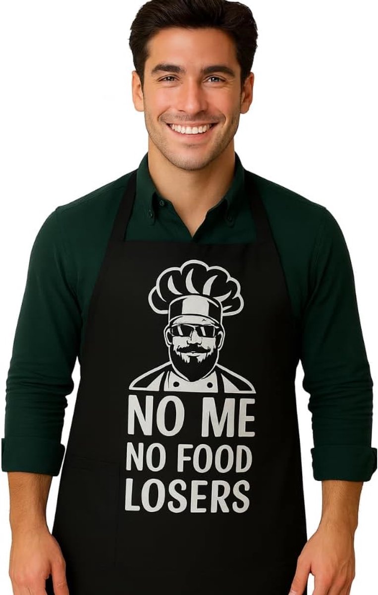 Kookschort Unisex Verstelbaar - Zwart - Met Tas - Ideaal voor BBQ en Vaderdag - SnelShoppen