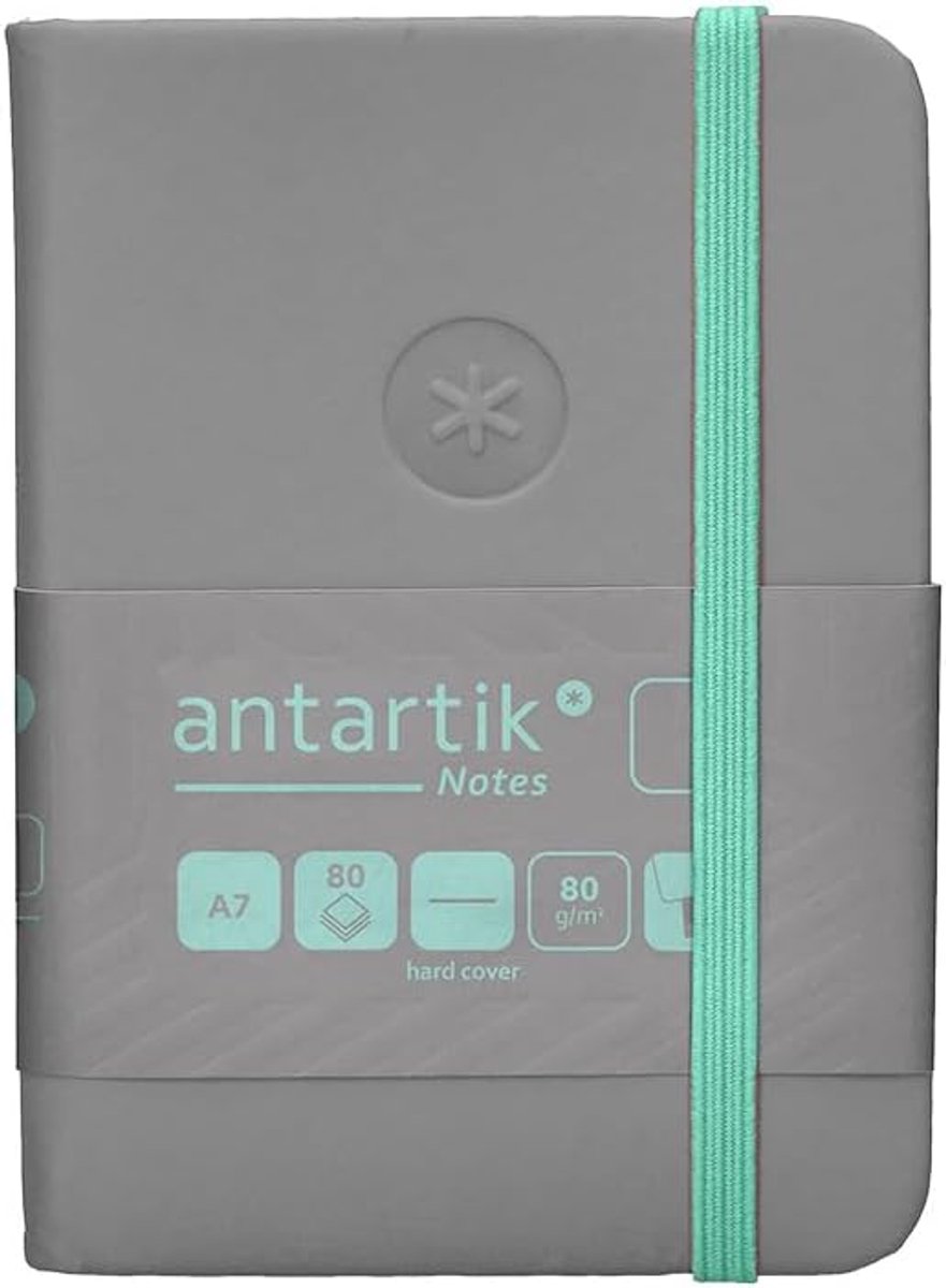 Notitieboek A7 - harde kaft - grijs en turquoise - ideaal voor aantekeningen - SnelShoppen