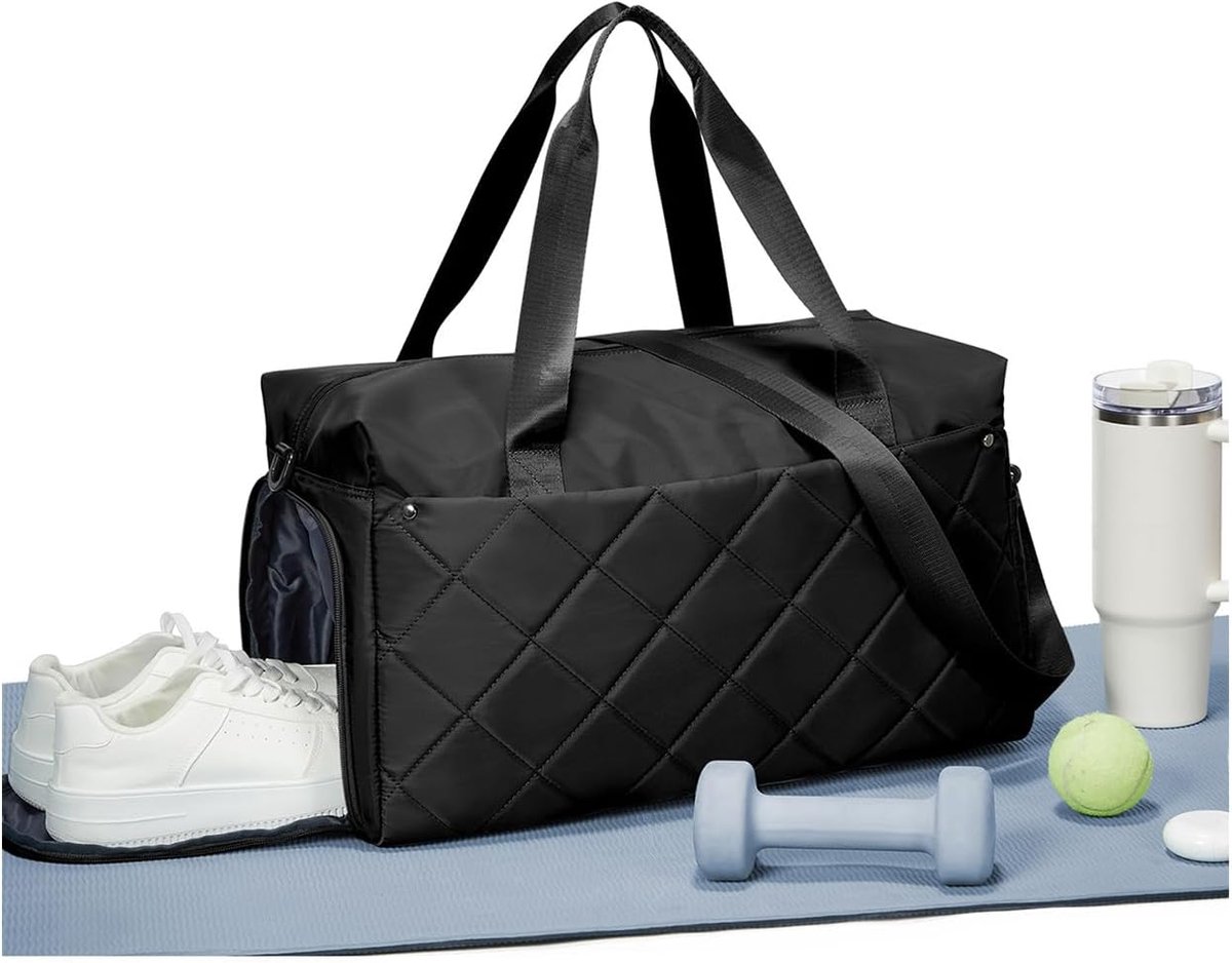 Sporttas met schoenenvak 46x28x20 cm - ruime en lichte duffel bag - voor fitness en weekendje weg - SnelShoppen