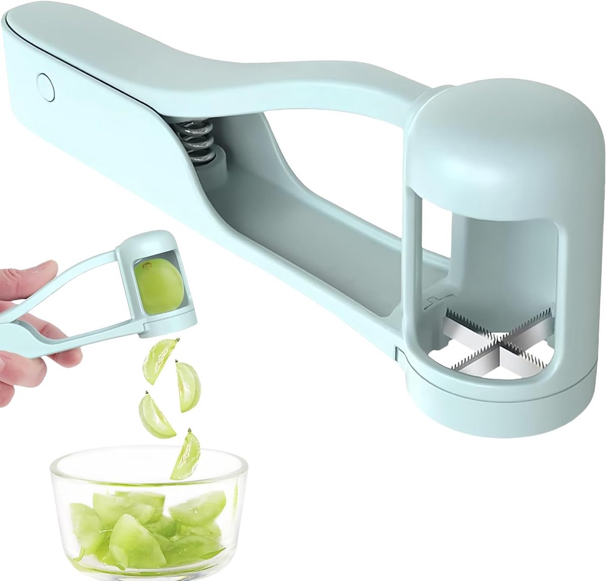 Fruit snijder voor peuters - Blauwe uitvoering - Snijdt druiven en meer - Veilig en handig voor snacks - SnelShoppen