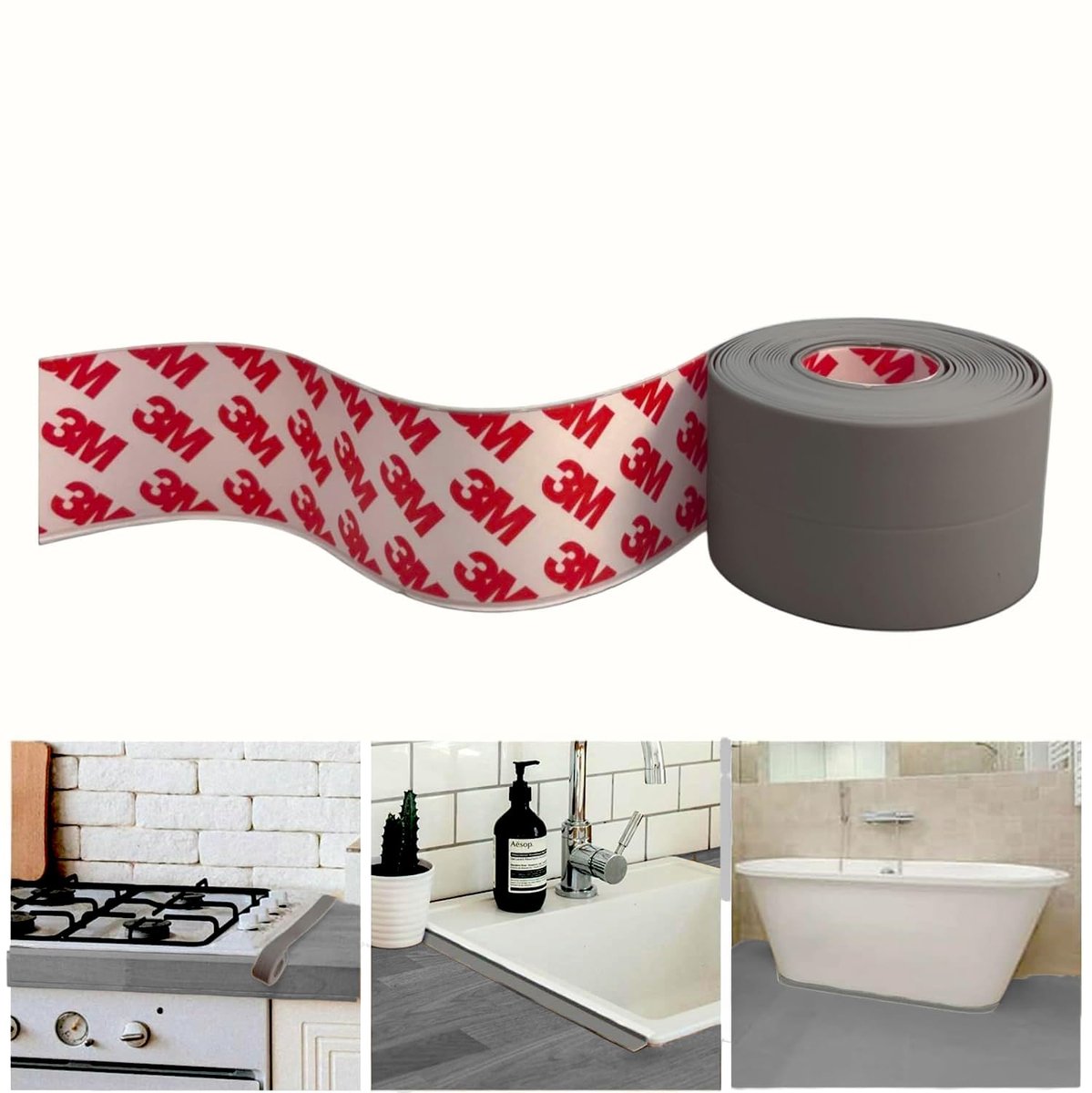 Waterdichte Sealing Tape 38mm x 3m - Zelfklevend - PE Materiaal - Ideaal voor Badkamer en Keuken - SnelShoppen