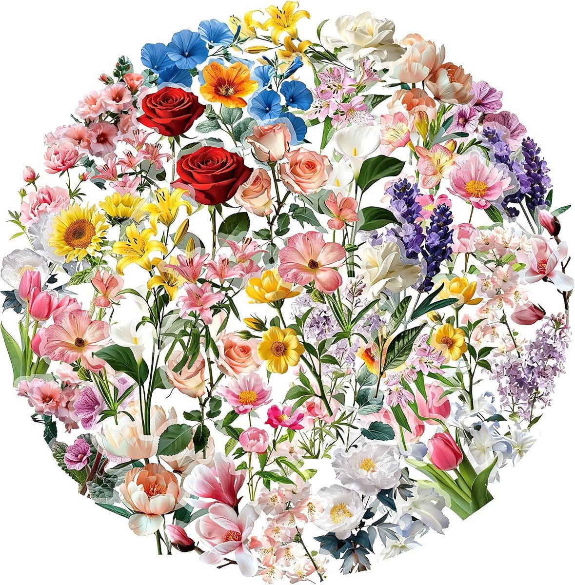 Transparante bloemenstickers 100 stuks - PET-stickers - waterdicht en duurzaam - perfect voor scrapbooking - SnelShoppen