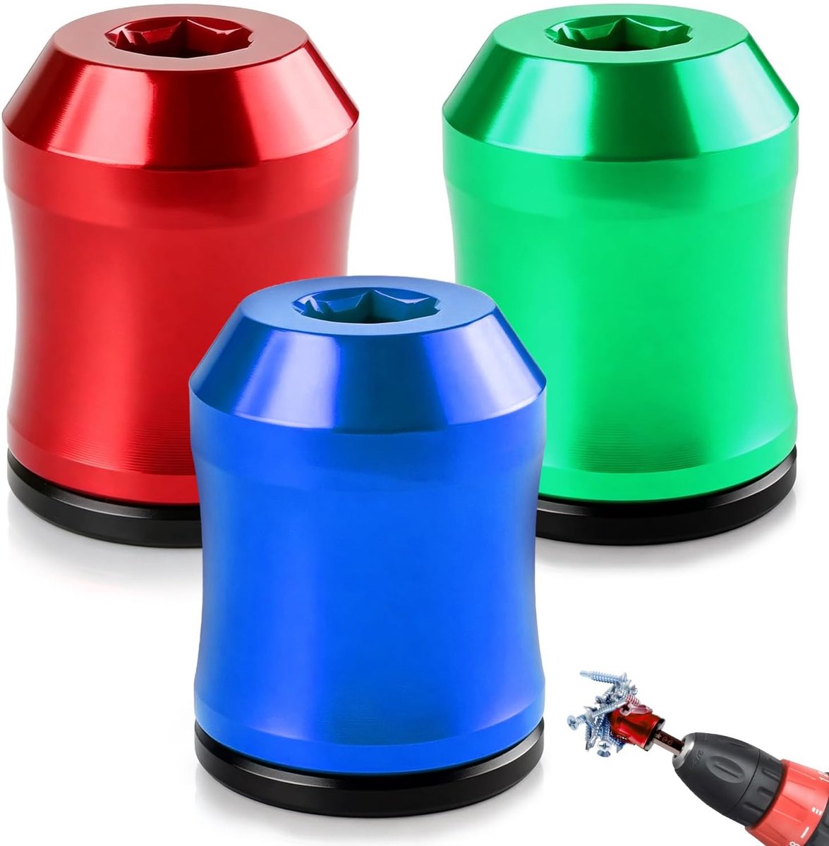 Aluminium schroevendraaier bit magnetiseerder - 3 stuks - sterke grip - ideaal voor meubelmontage - SnelShoppen