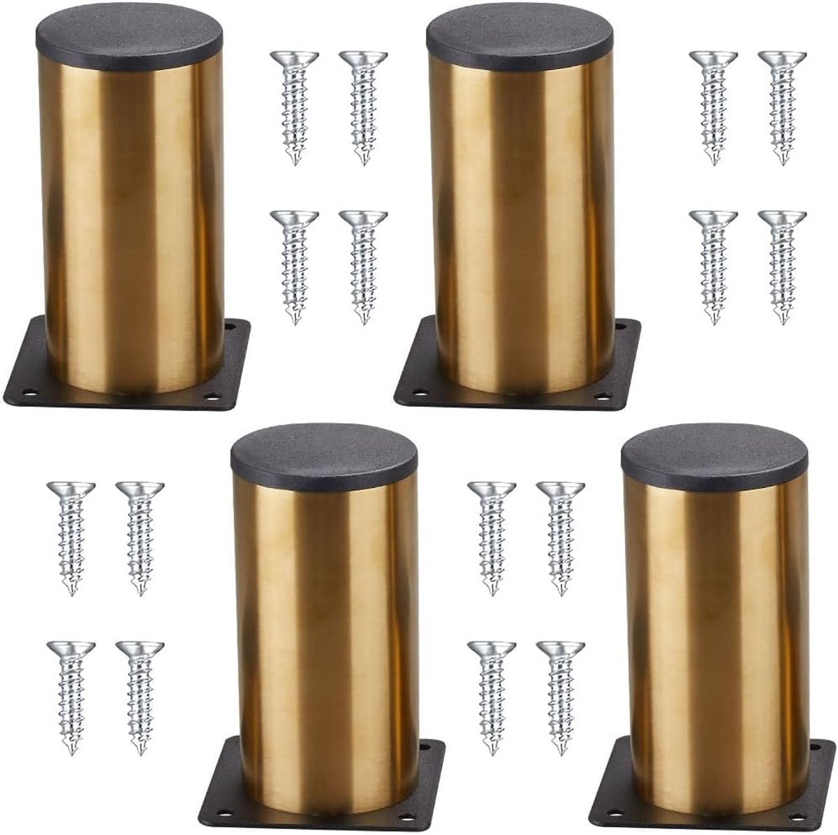 Meubelpoten Set van 4 10cm Goud Aluminium Leggen - Robuuste en Duurzame Meubelpoten - SnelShoppen