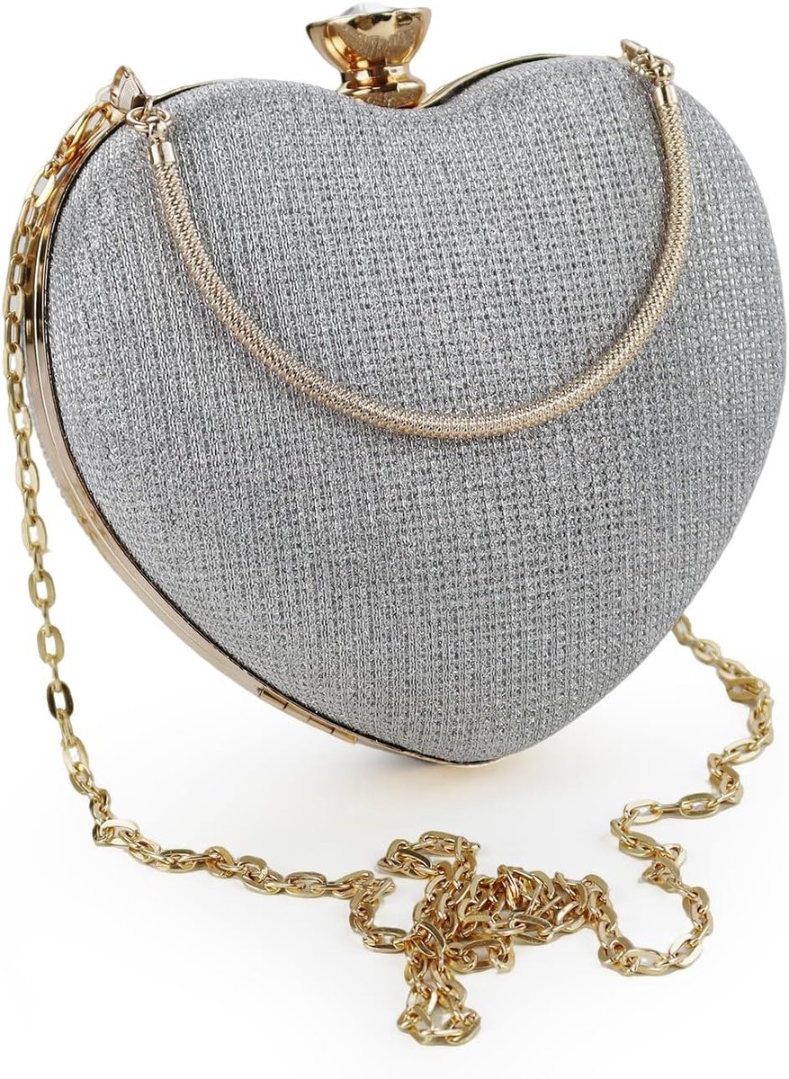 Schoudertas voor dames - Hartvormige crossbody tas - Sprankelende handtas - Perfect voor feesten - SnelShoppen