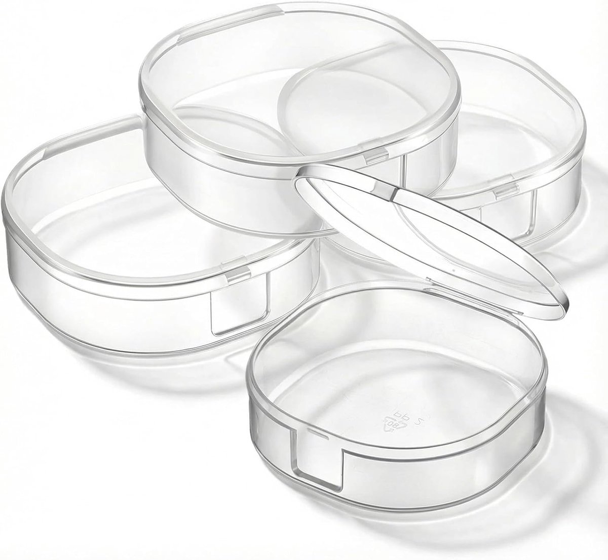 Opbergdoosje voor watjes - 4 stuks - Duurzaam PP kunststof - Perfect voor badkamer en make-up - SnelShoppen