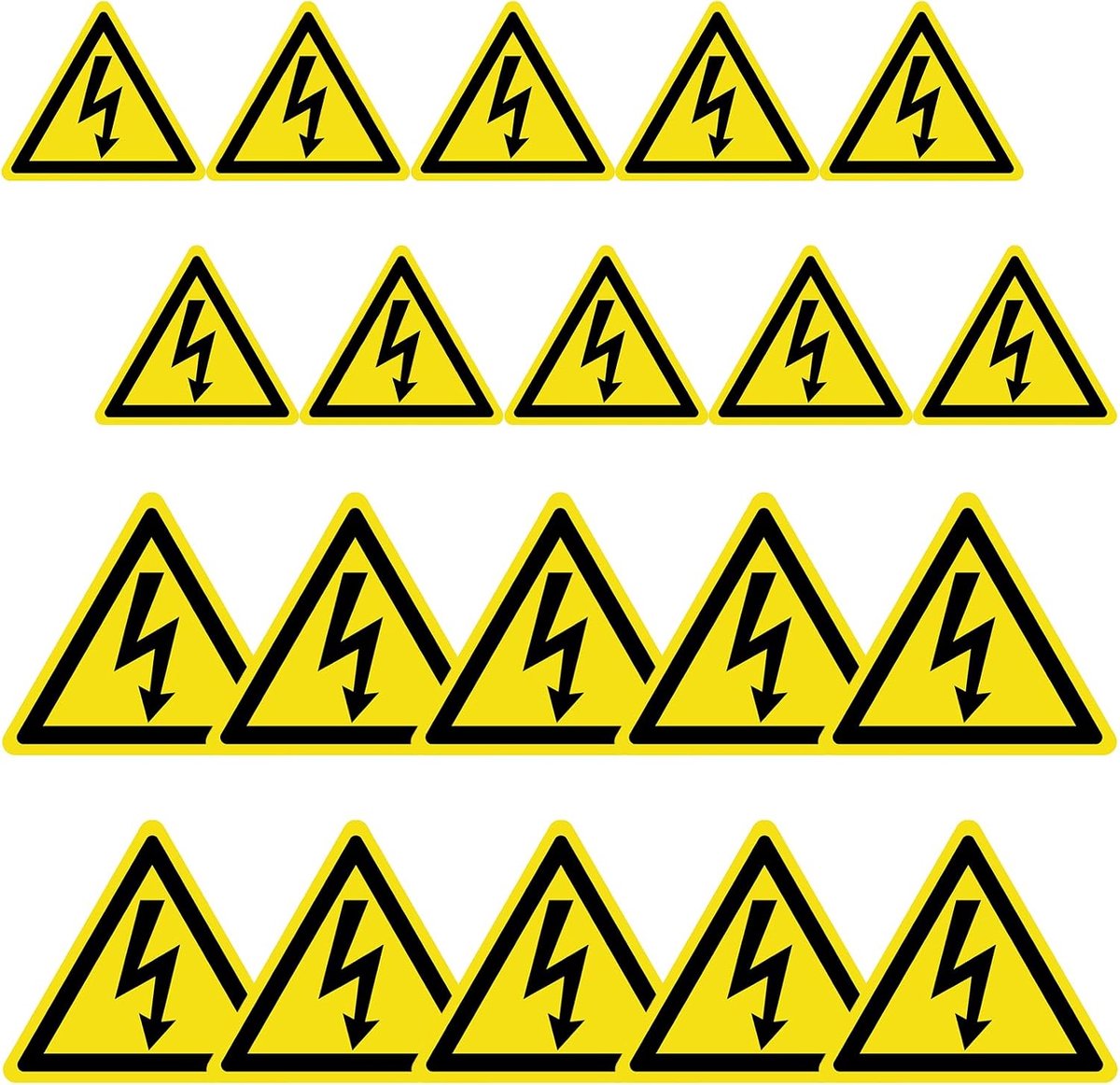 Waarschuwingsstickers 20pcs - 5cm/10cm weerbestendig - Veiligheidswaarschuwing - SnelShoppen