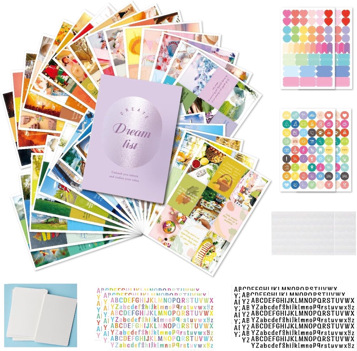 Droom Bord Maker Kit - 270 dubbelzijdige kaarten - stickers en accessoires - ontwerp je droomleven - SnelShoppen