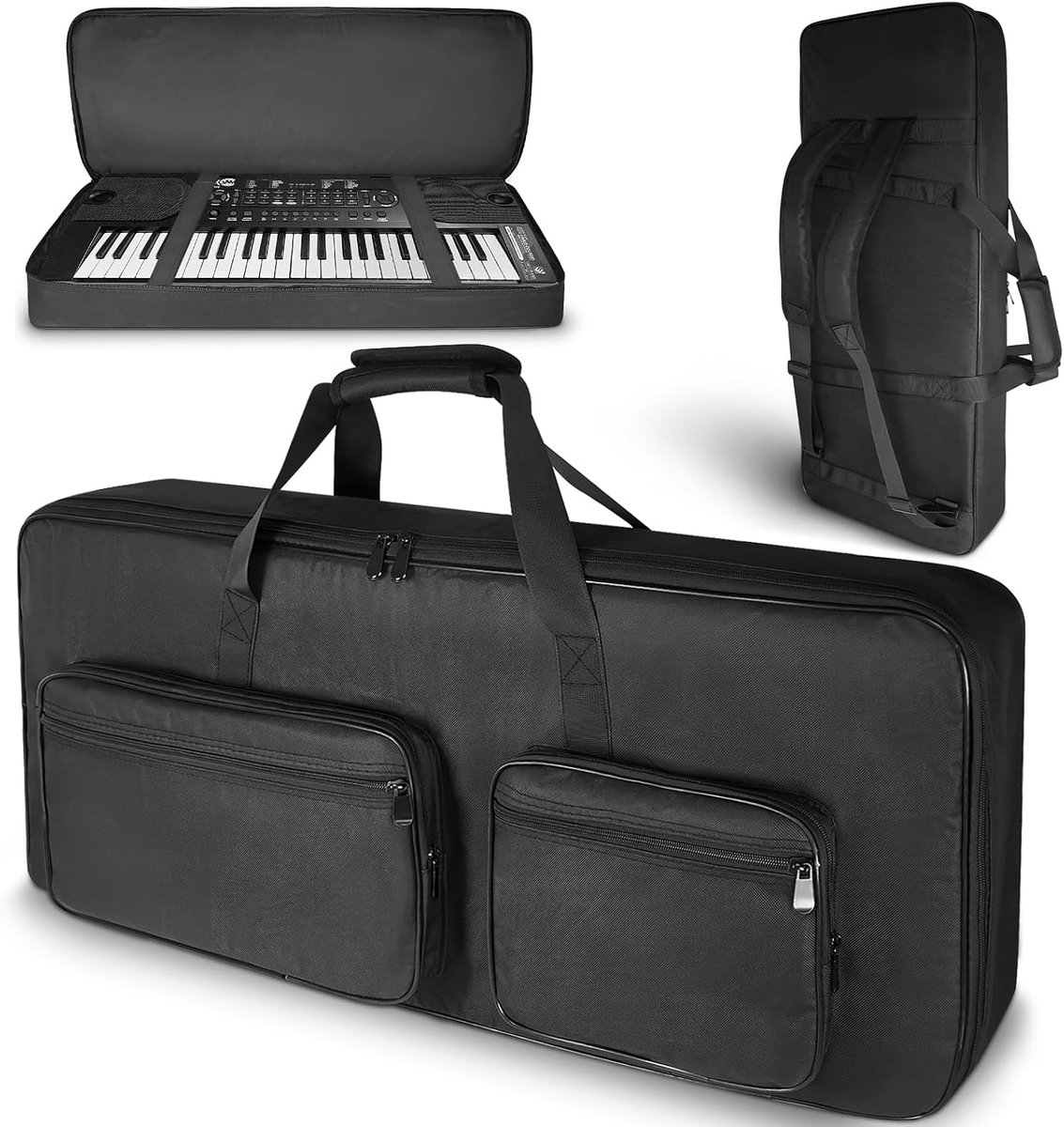 SUNDOY 49-Key Keyboard Bag Made of 600D Oxford Fabric, Gig Bag with 8 mm Padding for Keyboard and Accessories - ShopVlot