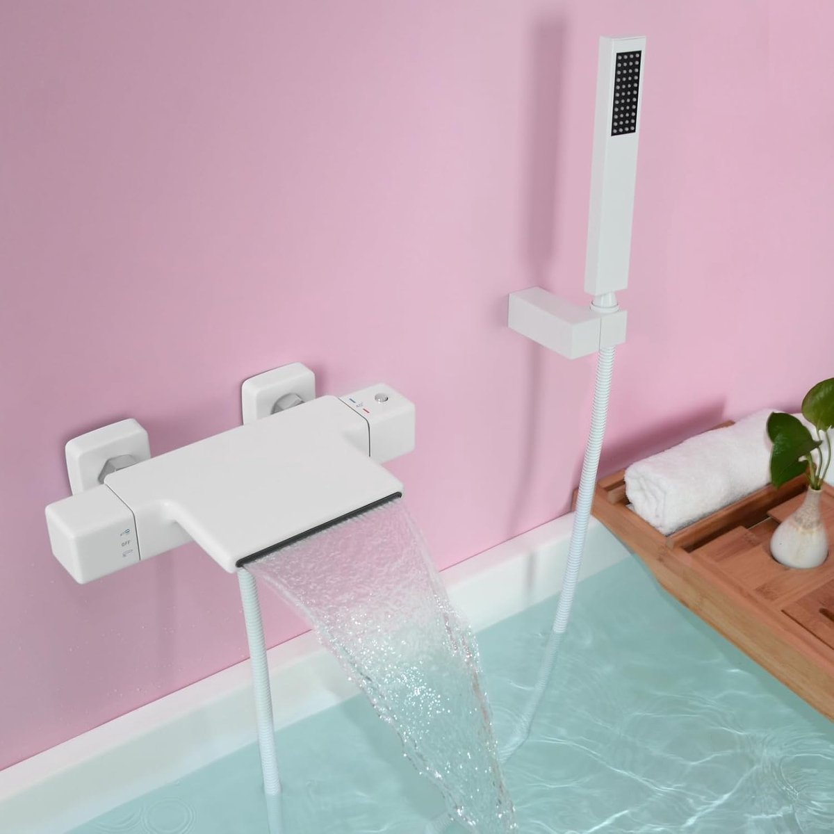 Bathtub faucet with hand shower, 4Y6OK - ShopVlot