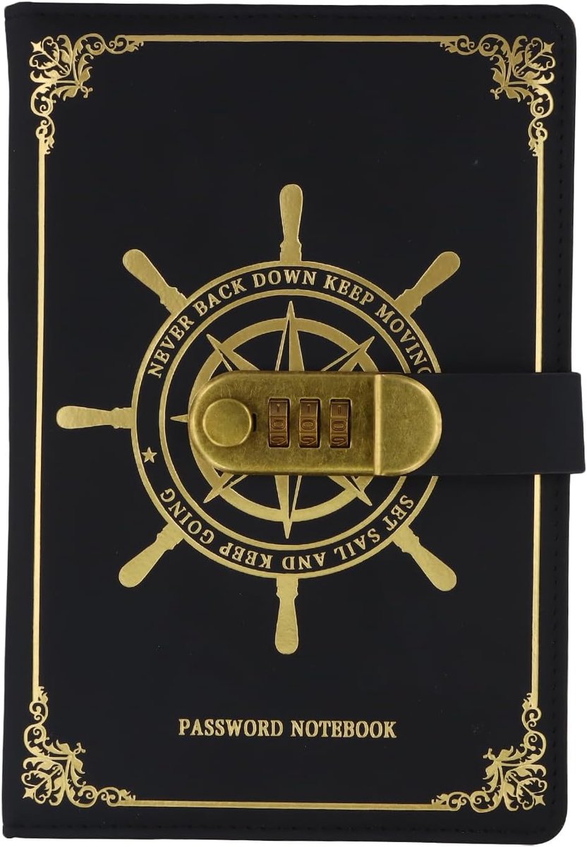 Diary with Lock, Refillable Password, Notebook, A5, PU Leather, Vintage Diary, Suitable for Adults and Children, Girls - ShopVlot