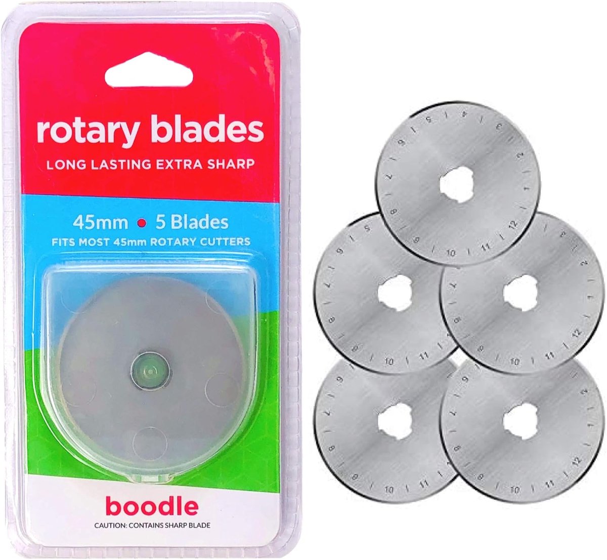 45mm Rotary Cutter Blades 5 Pack for Olfa Etc + Case SKS-7 Steel - ShopVlot