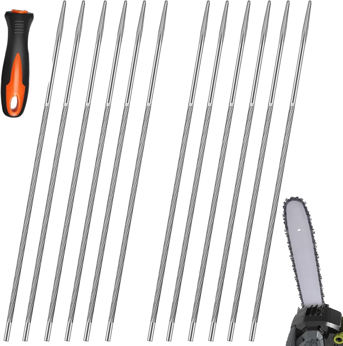 Vijl voor kettingzaag 4,0 mm - ronde vijlen met plastic handvat - ideaal voor slijpen en repareren - ShopVlot