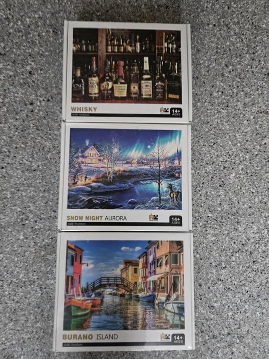 Puzzels 1000 stukken 70 cm x 50 cm - 3-delige set - uitdagend en leuk voor het hele gezin - ShopVlot
