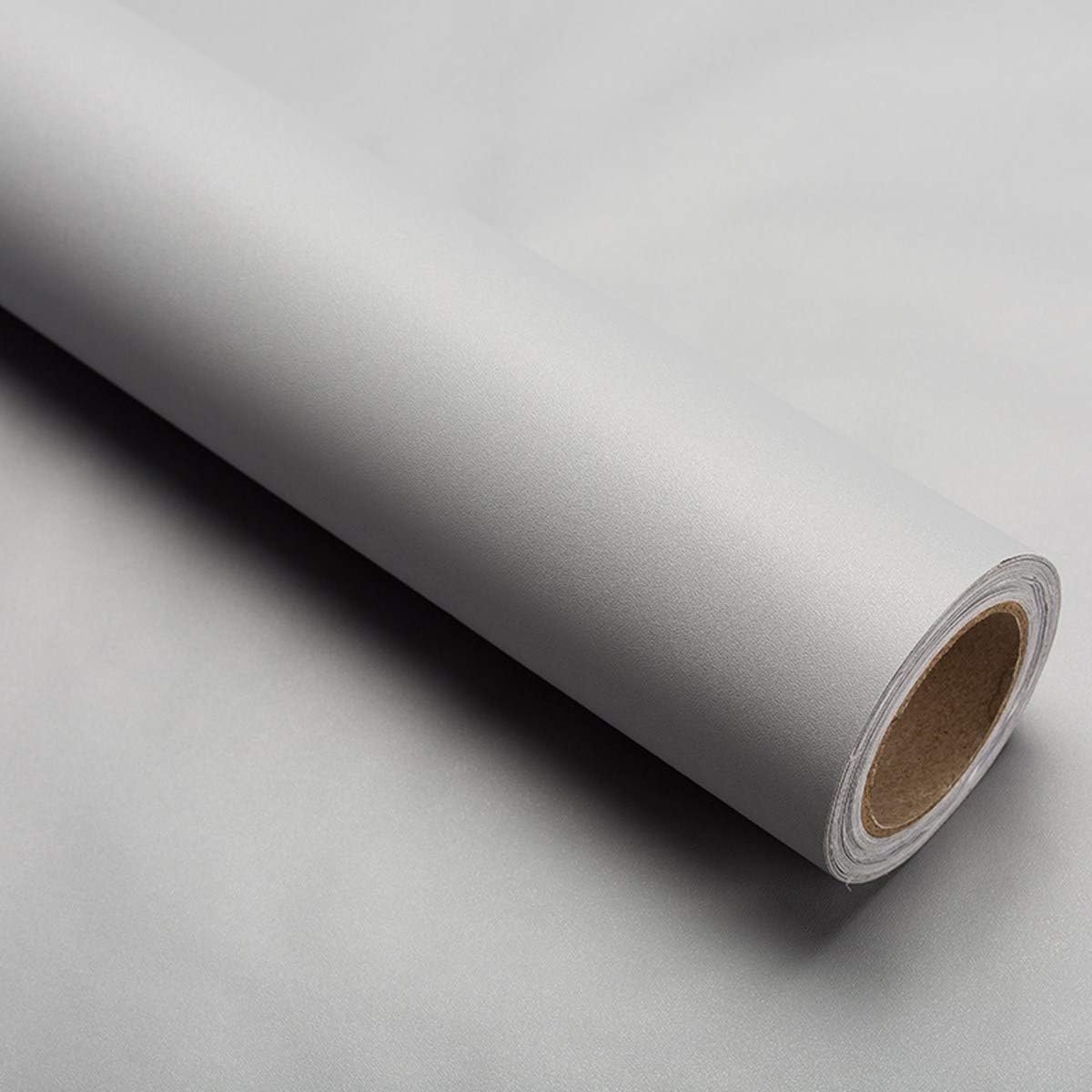 Zelfklevend behang 40cm x 10m - Grijs vinyl - Waterdicht en gemakkelijk schoon te maken - Perfect voor meubels - ShopVlot