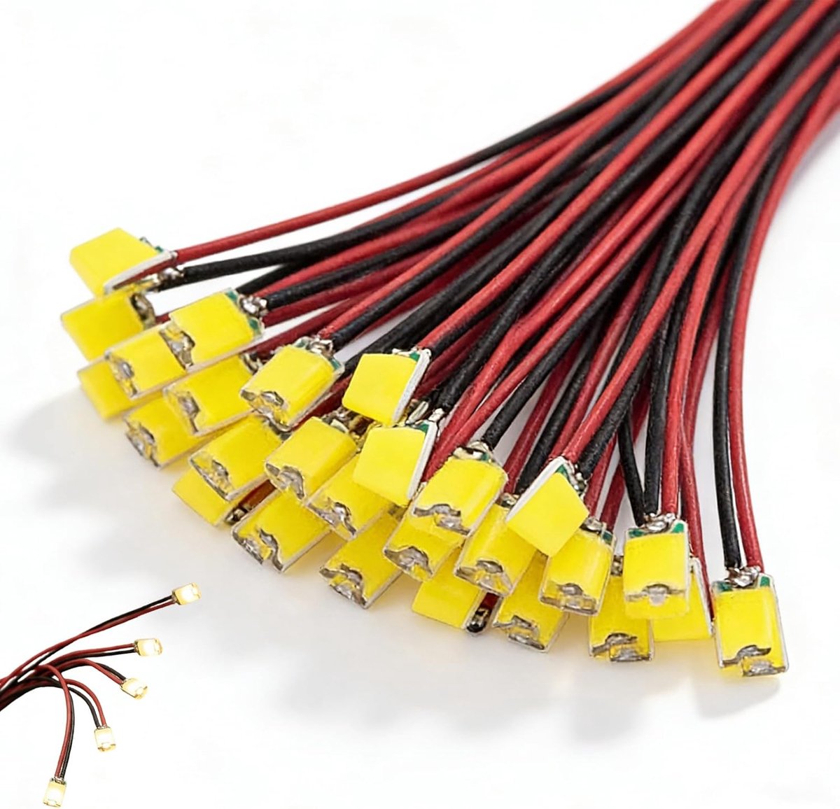 Mini LED Dioden 20 Stk. - Warmwit - SMD Micro LED met 16CM Draden - Ideaal voor DIY-projecten - ShopVlot