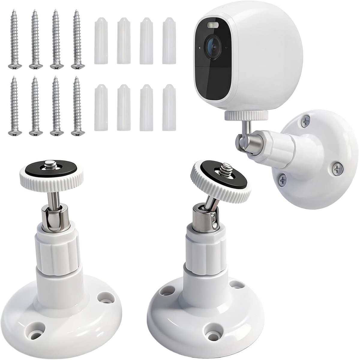 Wandhouder voor beveiligingscamera's - universeel zelfklevend - 1/4 schroefdraad - eenvoudig te installeren (2 stuks) - ShopVlot