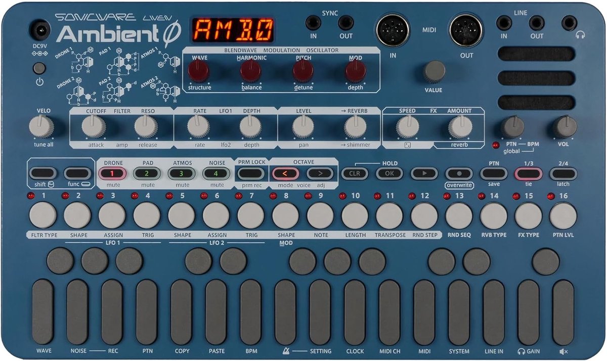 Synthesizer Liven Ambient Ø - 4-laags geluidsgenerator - Drones, pads en atmosferen - Draagbaar met speaker - ShopVlot