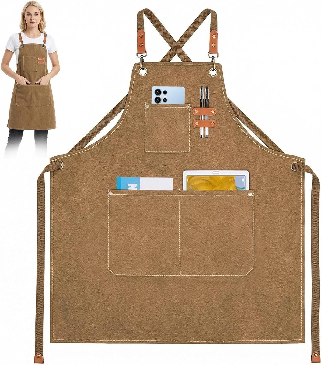 Grillschort voor mannen - bruin - verstelbare nekband - perfect voor barbecue - ShopVlot