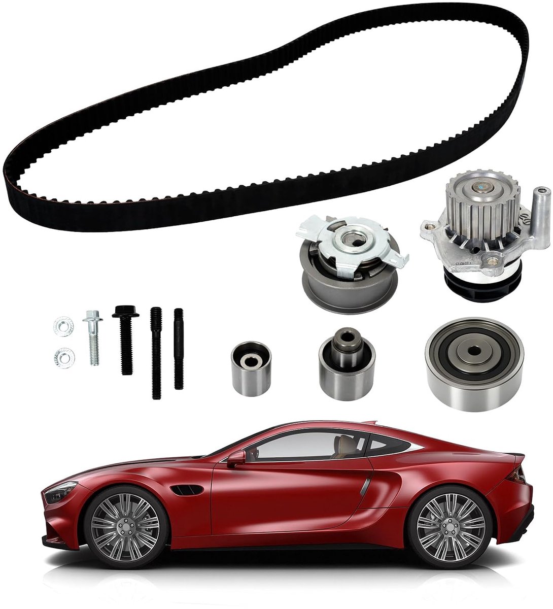 Distributieriem met waterpomp - Compatibel met Audi, Seat, Skoda, VW - Onderdeelnummer VKMC 01148-2 - ShopVlot