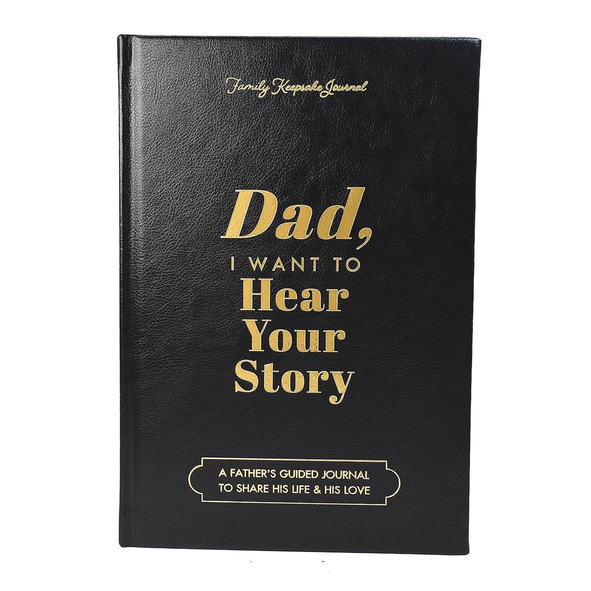 Vader journal - leren harde kaft - zwart met goudfolie - deel je liefde en leven - ShopVlot