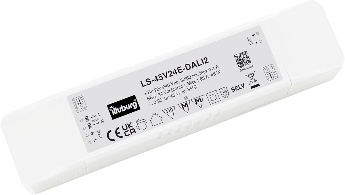 LED transformer 24 V - 45 W - dimbaar - DALI Push, geen flikkering - ShopVlot