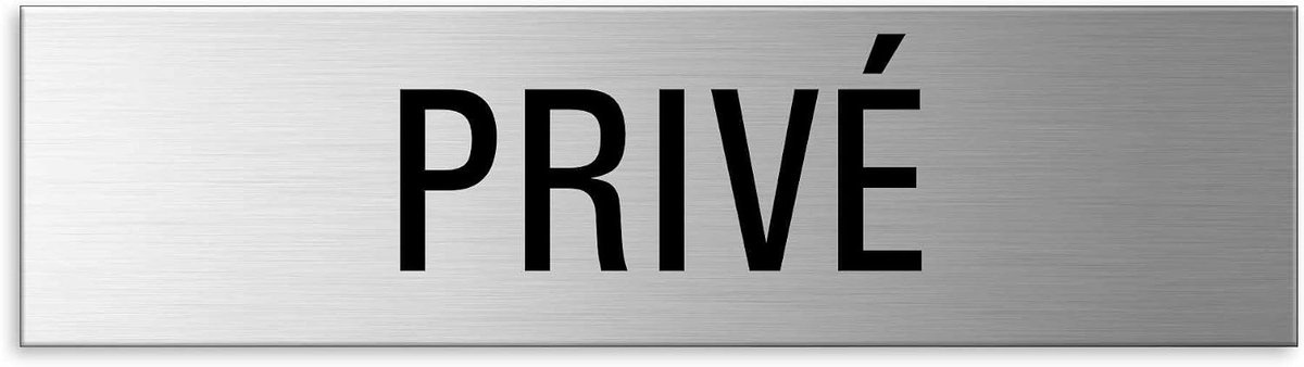 Naamplaat 150x40mm - geborsteld aluminium look - roestvrij staal - eenvoudig aan te brengen - ShopVlot