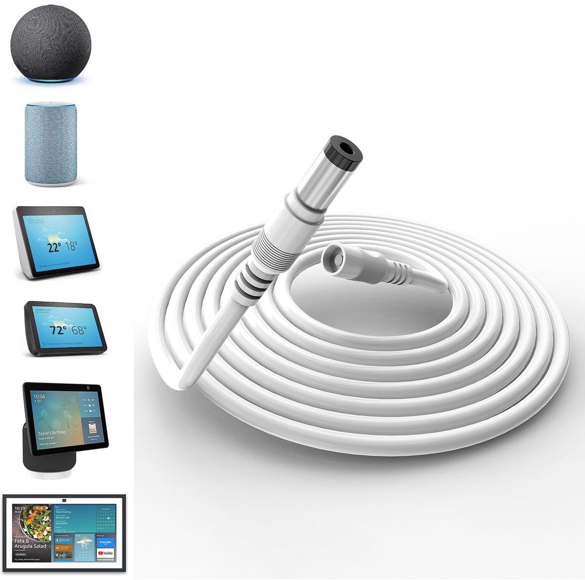 DC kabel verlengkabel 3M - voor Hue Play en Echo apparaten - 30W stroomvoorziening - veilig en betrouwbaar - SnelShoppen