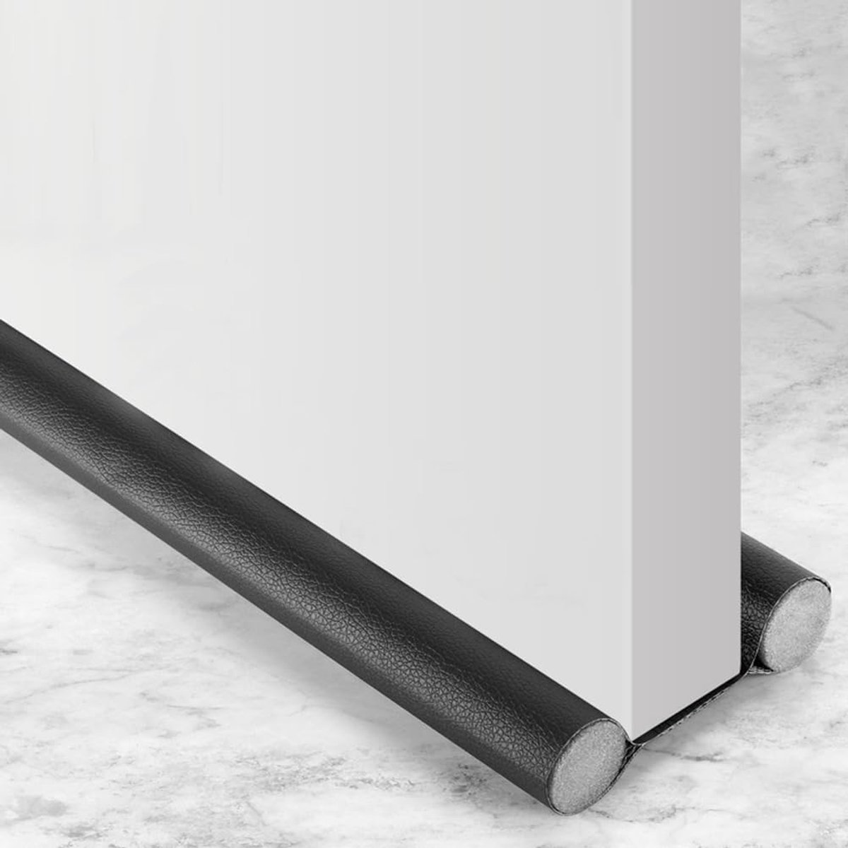 Thijox - Tochtstopper voor Deuren, Dubbele Verzegeling, Geluidsisolerend, Ideale Pasvorm, 96CM, Zwart, Perfect voor Thuis, Camping en Kantoor