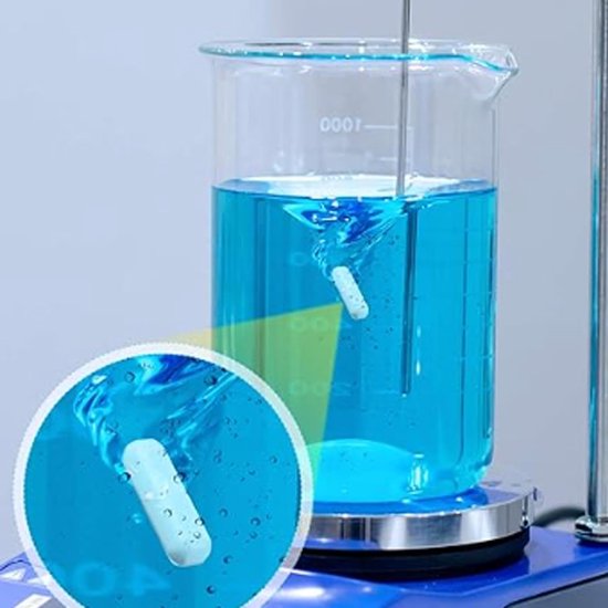 Magnetische Roerstaaf - Magneetroerder Roerstaafjes - Laboratorium Experimenten - Hittebestendig PTFE Coating - 2.8 cm - Wit — afbeelding 5