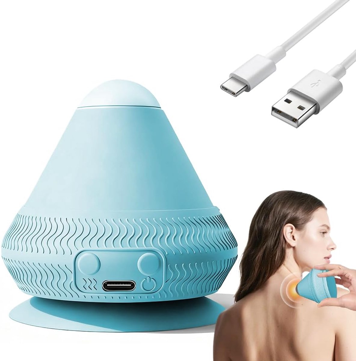 Massagebal elektrisch - vibrerend en verwarmend - met zuignap - stimuleert ontspanning - SnelShoppen