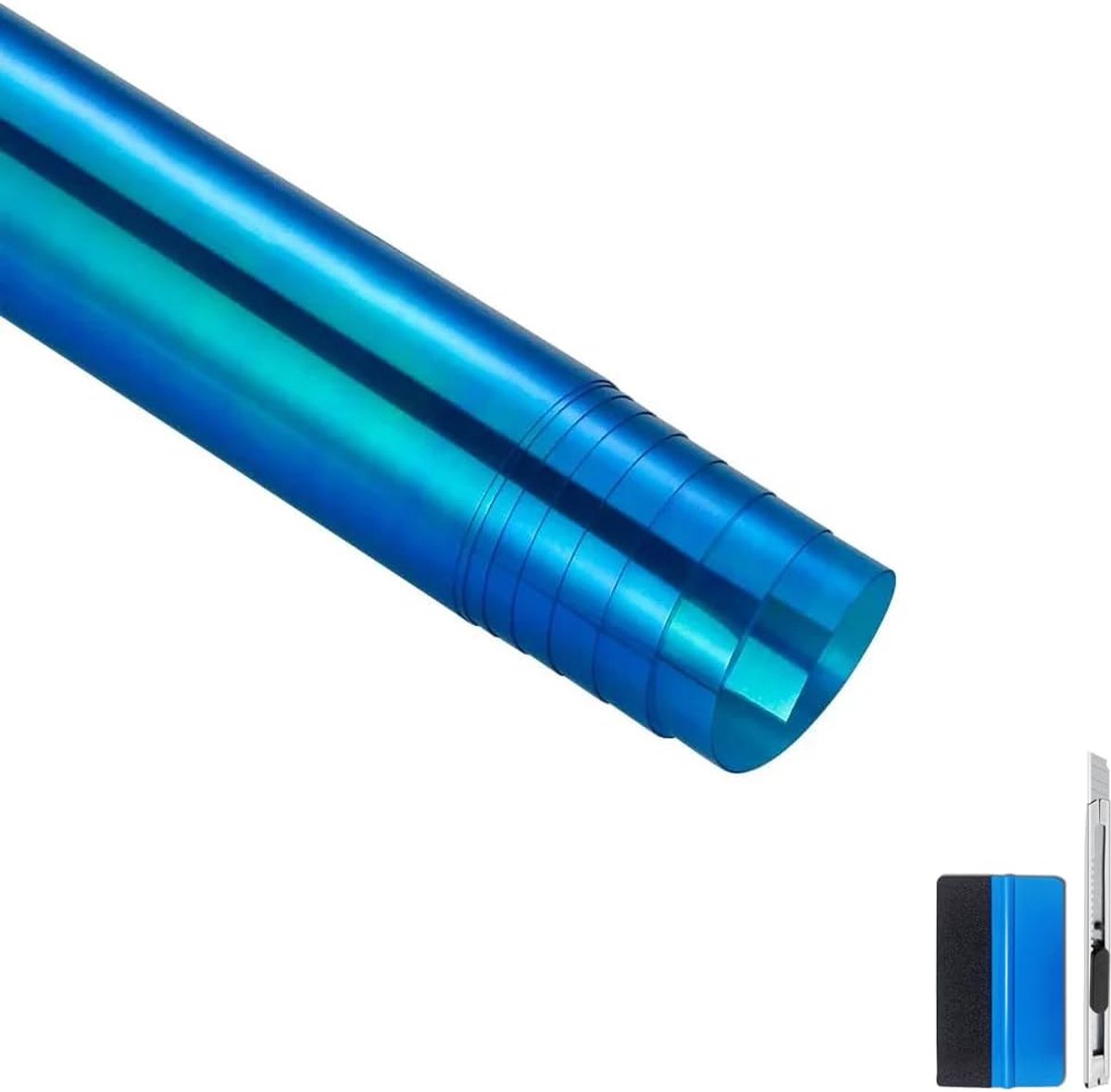 Auto folie chroom chameleon - blauwe tint - zelfklevend - bescherming koplampen - SnelShoppen