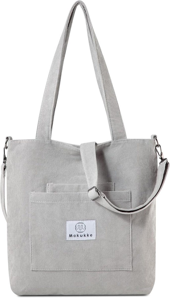 Schoudertas dames - Corduroy handtas - Ruime shopper - Perfect voor school en werk - SnelShoppen